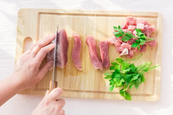 Carne di maiale su sfondo bianco — Foto Stock