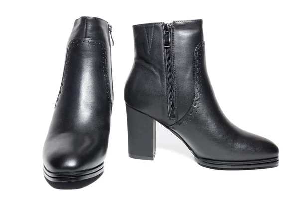 Sapatos de couro de inverno feminino — Fotografia de Stock