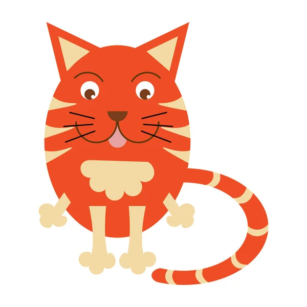 Pomarańczowy kot. Towary dla sklepu zoologicznego, karmy dla zwierząt domowych, koncepcja — Wektor stockowy