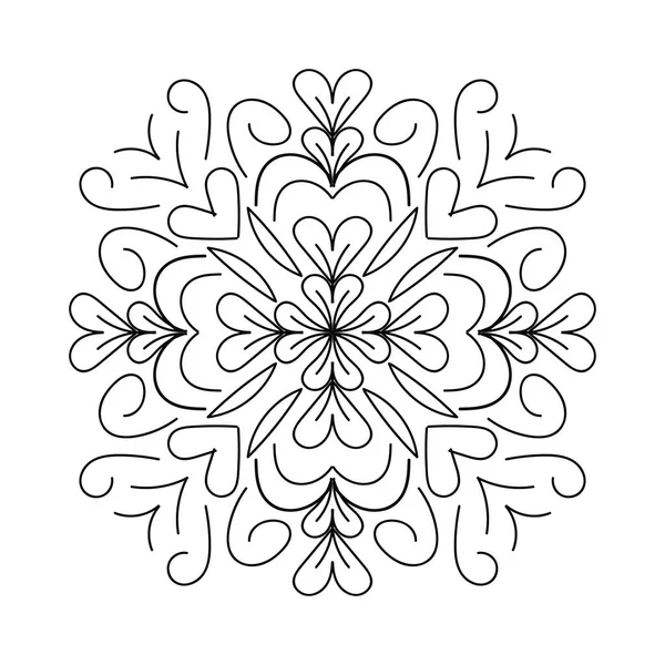 Figur Mandala för att färga klotter skissa gott humör — Stock vektor