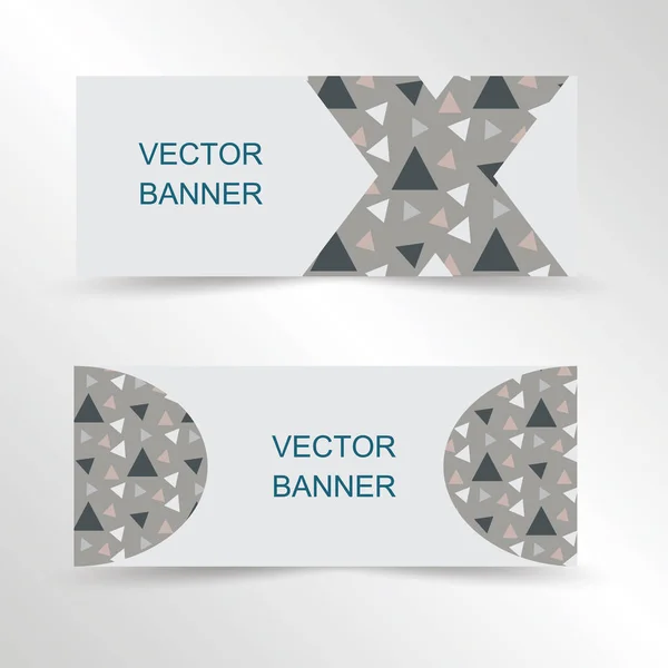 Abstract banners - website headers with geometricaly shaped pattern — Stock Vector