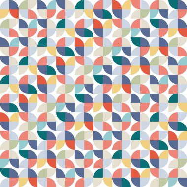 Renkli sektörlerle soyut, pürüzsüz geometrik desen