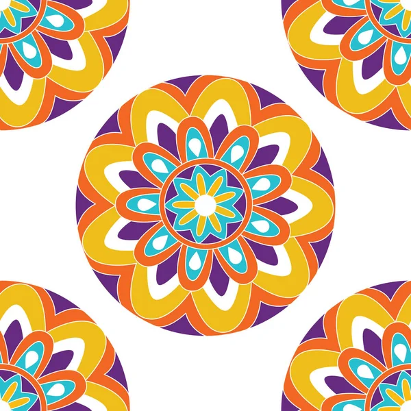 Cadre floral indien pour livre de coloriage . — Image vectorielle