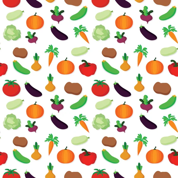 Vektorgrönsaksmönster. Grönsaker sömlös bakgrund. Vektorillustration — Stock vektor
