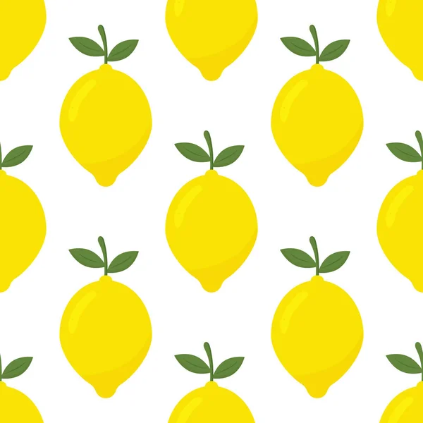 热带无缝图案 黄色柠檬 水果重复的背景 织物或墙纸的矢量清晰印刷 — 图库矢量图片