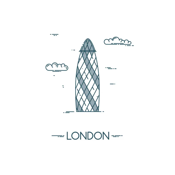 Rascacielos Gherkin en la ciudad de Londres . — Vector de stock