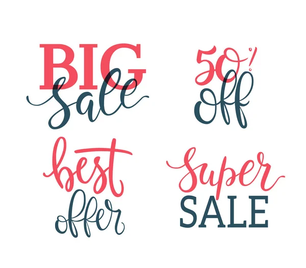 Sale vector Inscriptions Lettering set. — Stock Vector