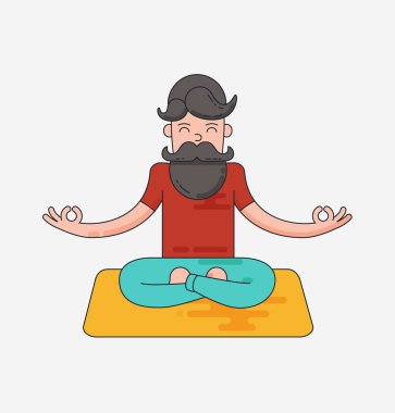 Sakallı adam meditasyon