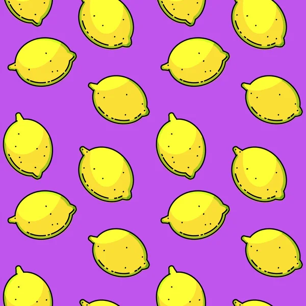 밝은 노란색 레몬 원활한 패턴. — 스톡 벡터