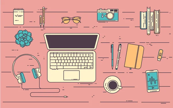 Renk düz çizgi işyeri kavramı.