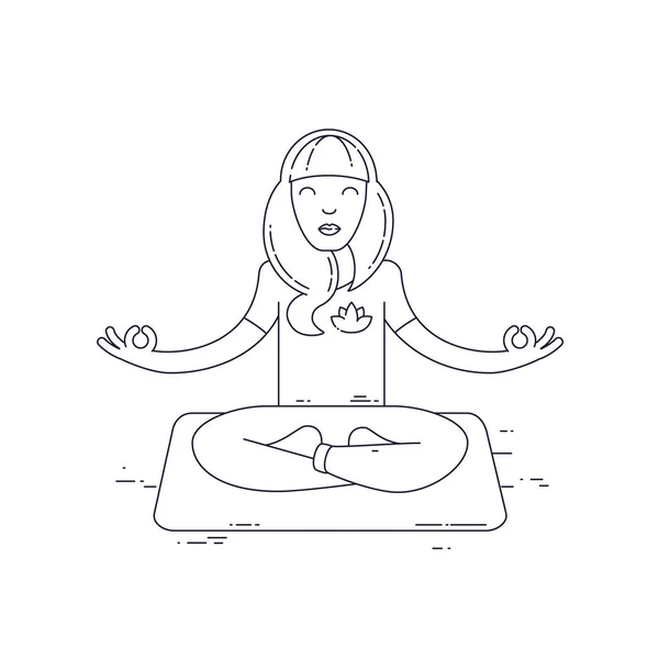 Exercice de yoga illustration vectorielle . — Image vectorielle