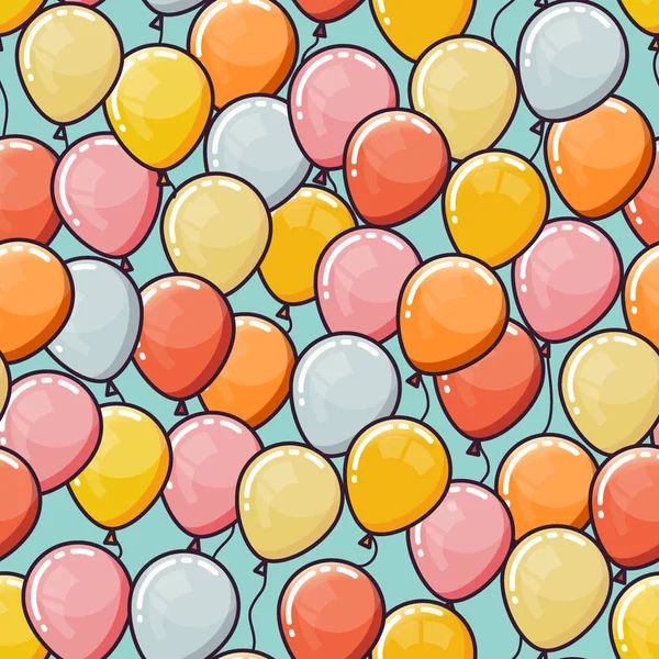 Vector seamless pattern with balloons. — Stock Vector