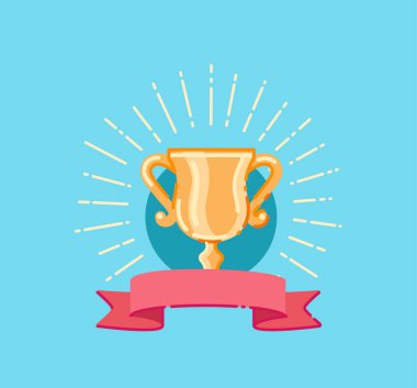 Düz kupa bardak, ödül ve kırmızı kurdele