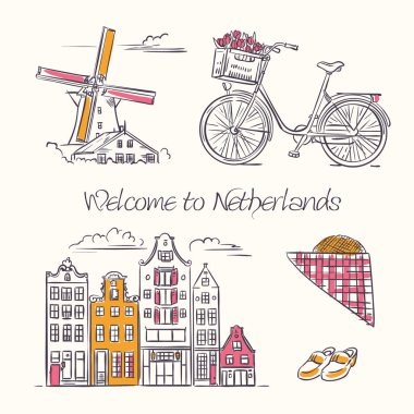 Amsterdam sembolleri yarım yamalak tarzı.