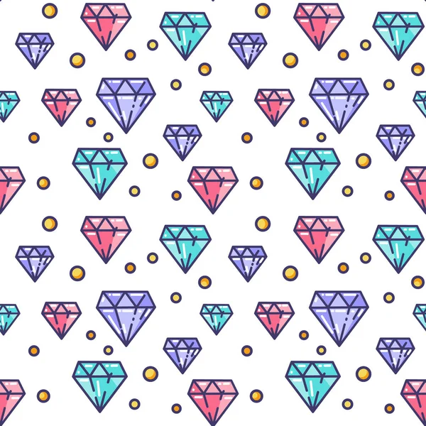 Naadloze vector patroon met diamanten. — Stockvector