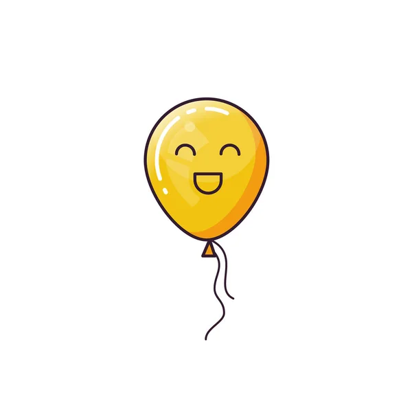 Gelber Ballon isoliert auf weißem Hintergrund. — Stockvektor