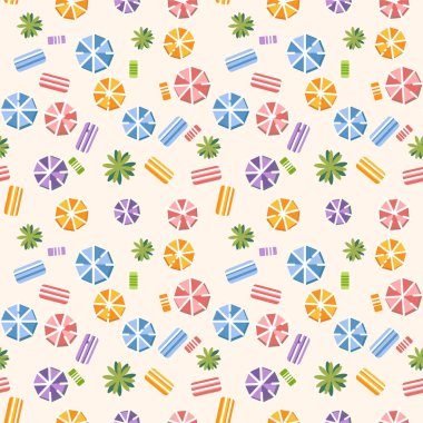 Vektör yaz plaj ile seamless modeli