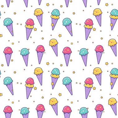 Sevimli vektör dondurma seamless modeli.