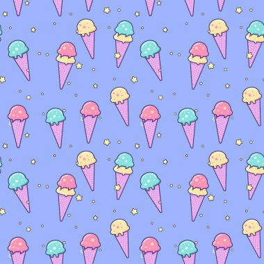 Çeşitli tatlar Dondurma külahı desen