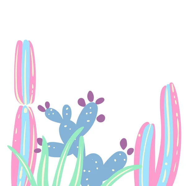 Cactus set tarjeta creativa . — Vector de stock