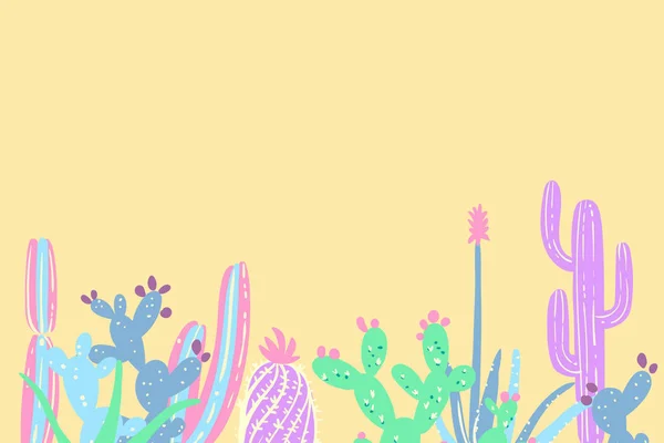 Nestiskne remíza kaktusy a sukulenty — Stockový vektor