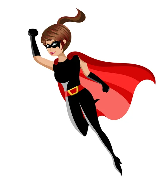 Superhero woman flying isolated — Stock Vector