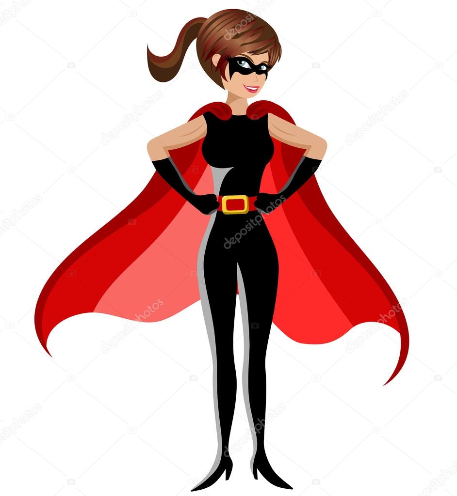 Superhero Woman Standing Hands Hips Isolated Stock Vector Image By C Canbedone