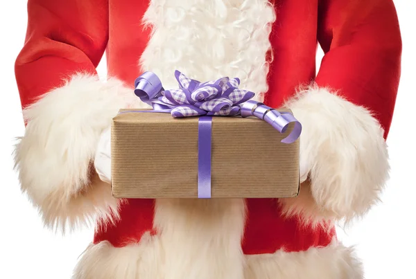 Babbo Natale che tiene regalo di Natale — Foto Stock