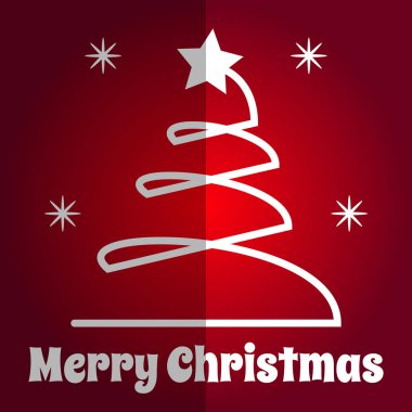 Neşeli Noel kare saf kartı xmas ağacı simgesini