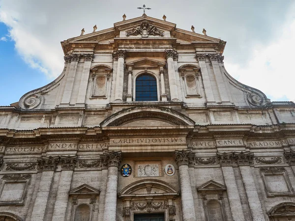 Fasáda kostela svatého Ignáce z Loyoly Campus Martius Řím Itálie — Stock fotografie