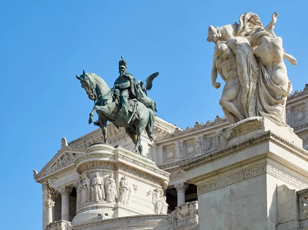 Estatua Vittorio Emanuele II Altare della Patria Roma Italia — Foto de Stock