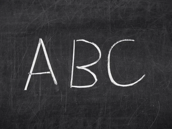 Quadro negro escrito à mão ABC — Fotografia de Stock