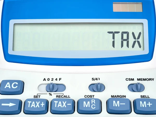 Calculatrice d'affichage fiscal gros plan — Photo