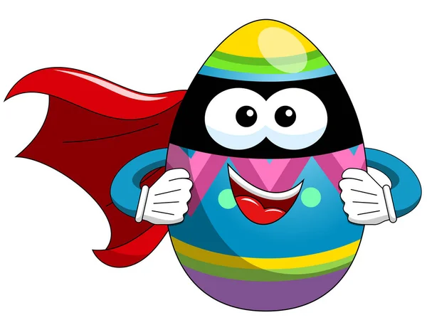 Decorated superhero easter egg cartoon isolated — Stock Vector