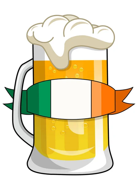 Irské pivo hrnek, samostatný — Stockový vektor