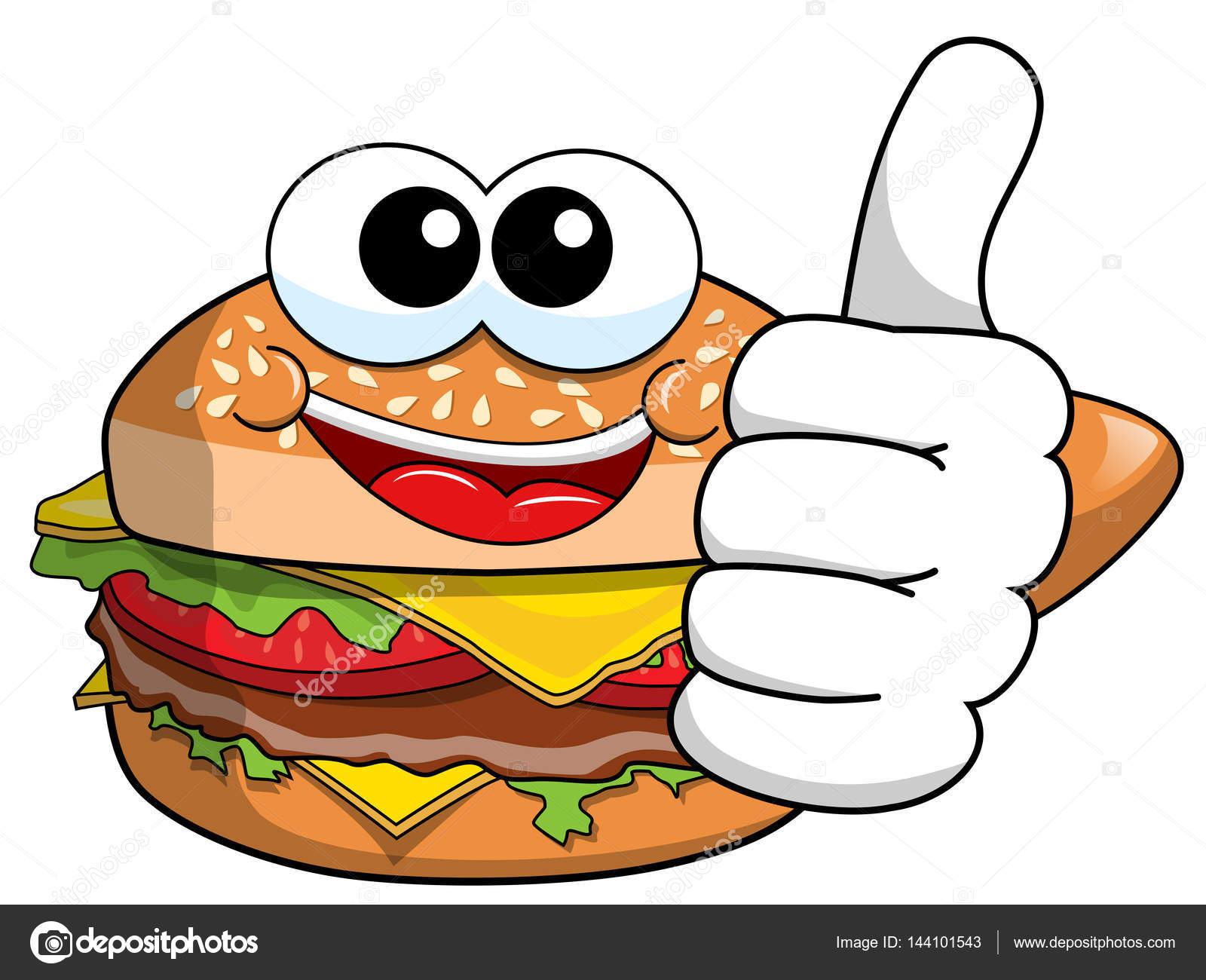 Baixe Hambúrguer Cartoon Fofo com Palito de Dente em Forma de