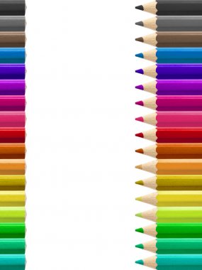 Çok renkli kalemler izole çerçeve