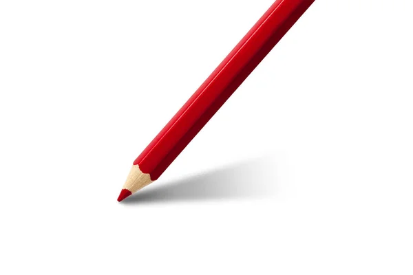 Κόκκινο μολύβι γράφοντας κενό λευκό φύλλο — Φωτογραφία Αρχείου