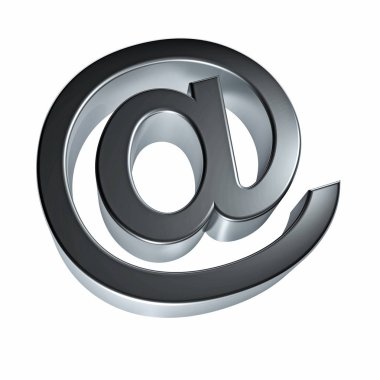 3d illüstrasyon izole e-posta simgesi, metalik featuring