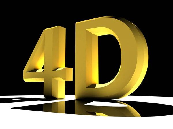 具有白色背景上的反光 4 d 字母背光的 3d 图 — 图库照片