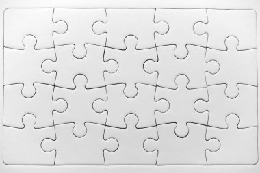 Beyaz yapboz deseni izole edildi