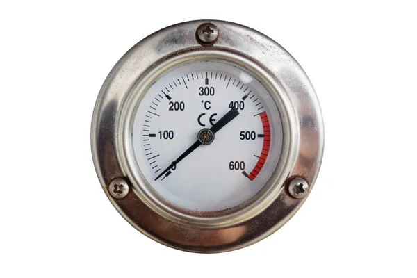 Analoge thermometer circulaire geïsoleerd — Stockfoto