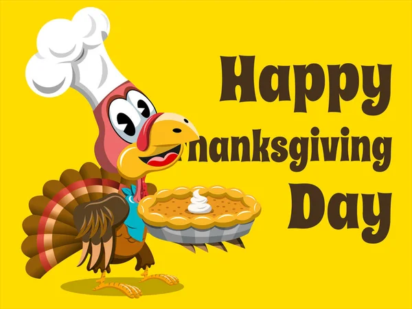 Happy thanksgiving card  turkey — Stock Vector
