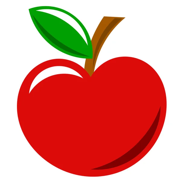 Плоское красное яблоко изолировано — стоковый вектор