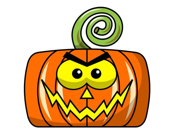 Square threatening halloween pumpkin isolated — Stock Vector