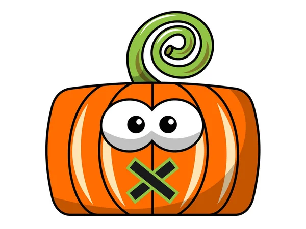 分離された正方形のハロウィンかぼちゃをミュート — ストックベクタ