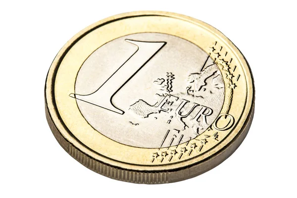 Blickwinkel einer Ein-Euro-Münze isoliert — Stockfoto