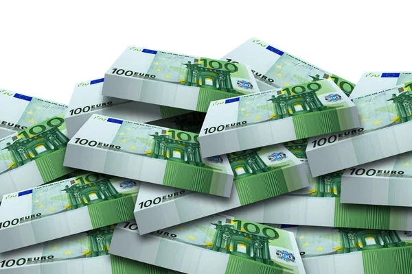 Packung mit 100-Euro-Scheinen isoliert — Stockfoto