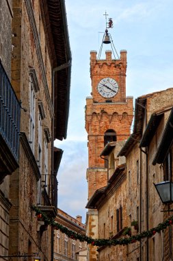 Pienza Toskana İtalya Saat Kulesi