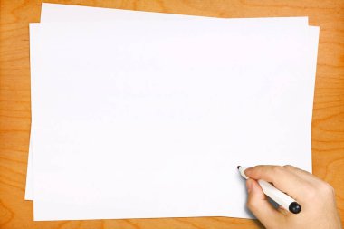 Boş beyaz çarşaf el yazma